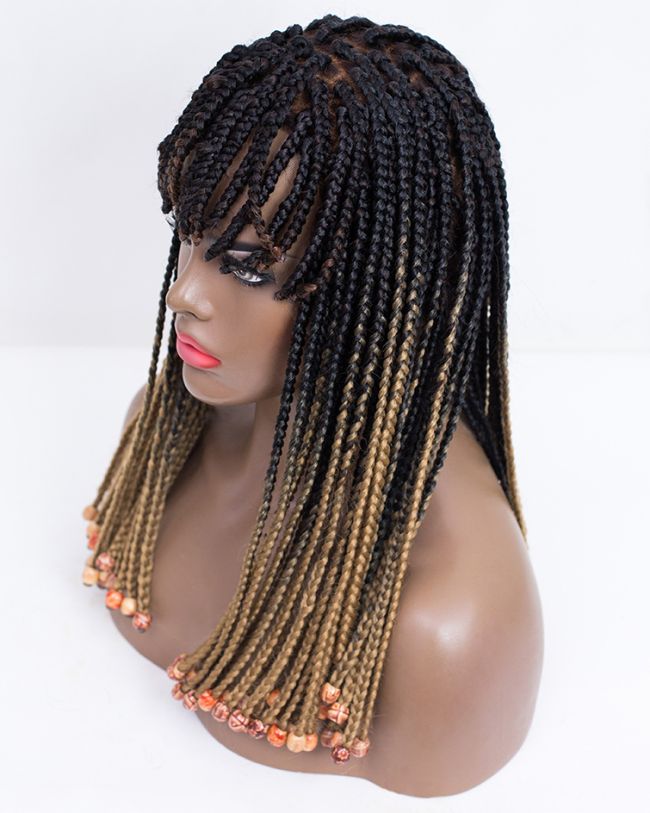 African briaded wig, tiny box braid wig frontal wig, human hair