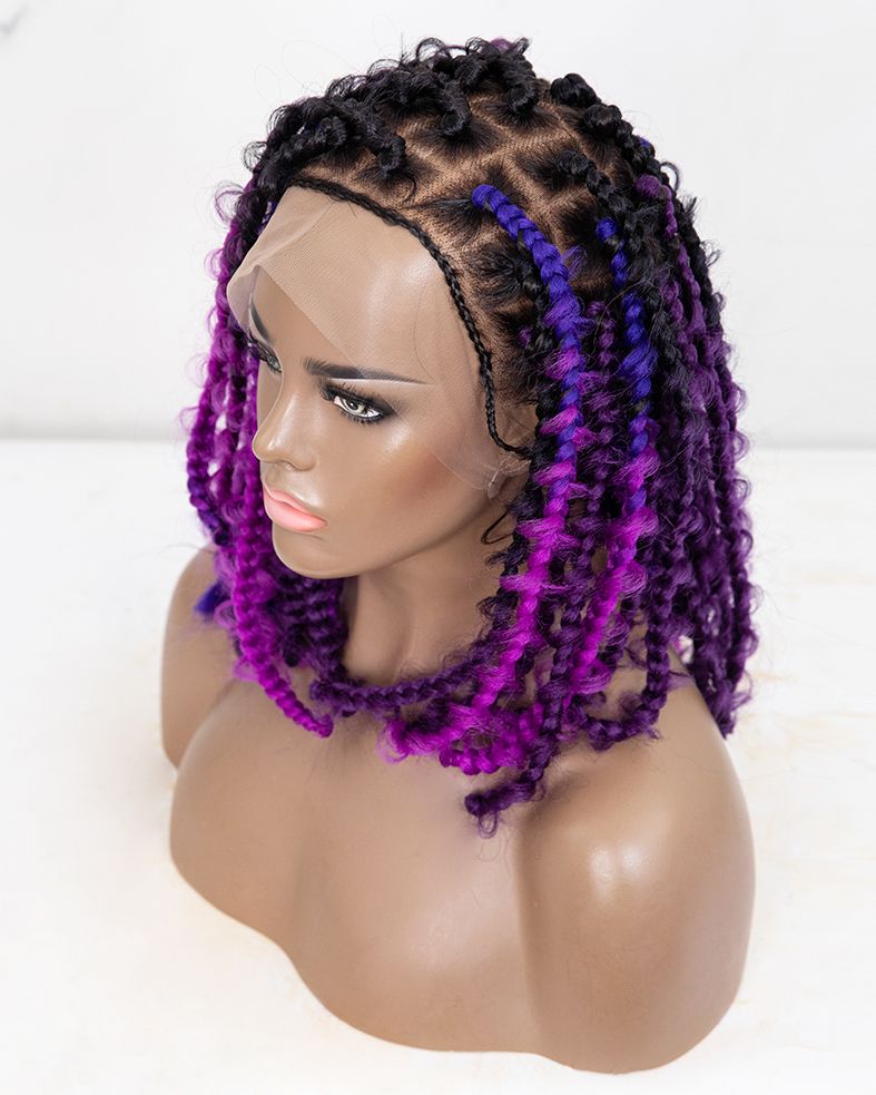 box braids with purple